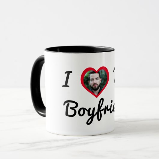彼氏カスタムが大好きパーソナライズされたの写真 マグカップ (正面左)