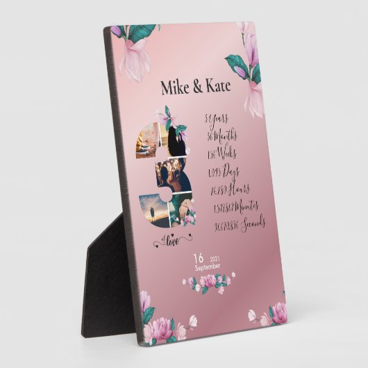 彼氏カスタムの写真コラージュ3周年記念 フォトプラーク (側面)