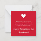 彼氏カスタムカードへのハッピーバレンタインデー ノートカード (正面)