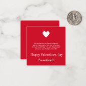 彼氏カスタムカードへのハッピーバレンタインデー ノートカード (正面/裏面インサイチュ)