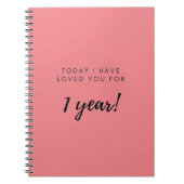 彼氏ガールフレンドの1周年記念ギフトノート ノートブック (正面)