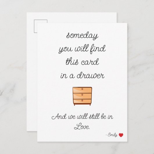 彼氏ギフトカード記念日ラブカード 案内ポストカード (正面/裏面)