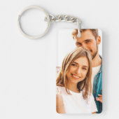 彼氏シンプル写真カスタム用のギフト キーホルダー (正面)