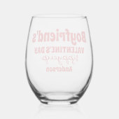 彼氏パーソナライズされたのバレンタインデーシッピーカップ ステムなしワイングラス (裏面)