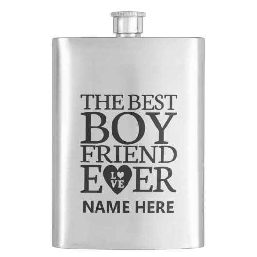 彼氏パーソナライズされたを誘う フラスク (正面)