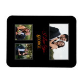 彼氏パーソナライズされた写真バレンタインデー マグネット (横)