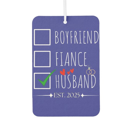 彼氏フィアンセ夫エスト。2025たった今結婚しました カーエアーフレッシュナー (正面)