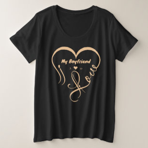 彼氏大好きだよ♥ プラスサイズTシャツ