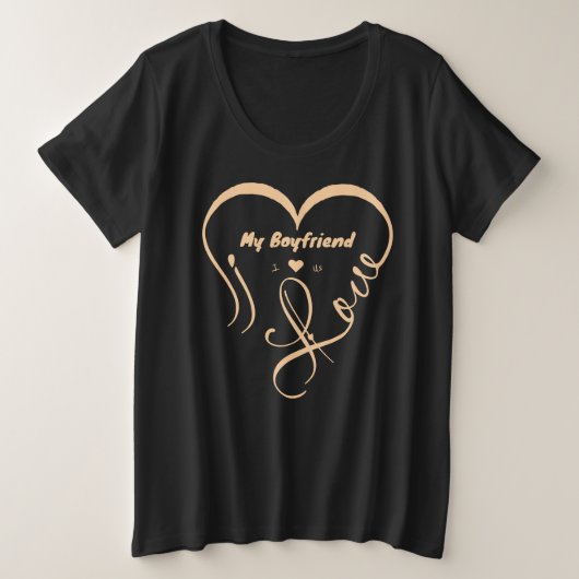 彼氏大好きだよ♥ プラスサイズTシャツ (デザイン正面)