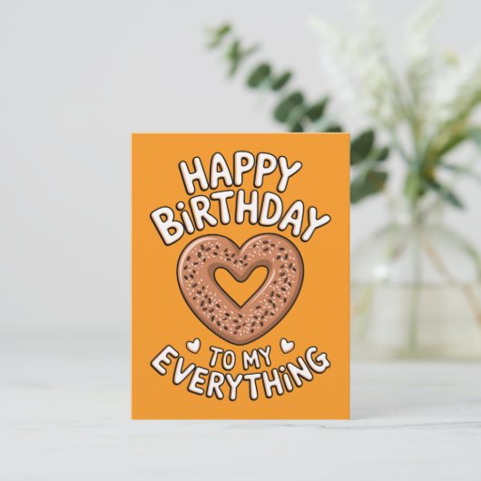 彼氏/彼女のための面白い誕生日食品 ポストカード (スタンド正面)
