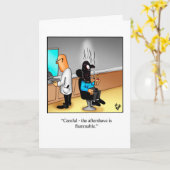 彼笑わされるの誕生日ユーモアのカード カード (黄色い花)