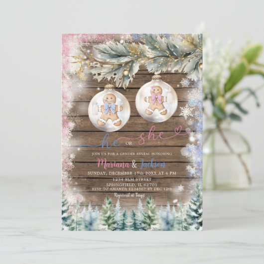 彼素朴と彼女はクリスマスの性別を明らかにする 招待状 (スタンド正面)