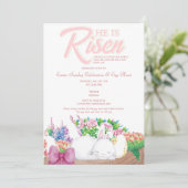 彼素朴は宗教復活祭で復活したピンクのバニー 招待状 (スタンド正面)