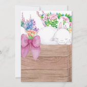 彼素朴は宗教復活祭で復活したピンクのバニー 招待状 (裏面)