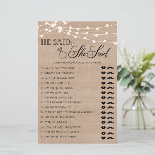 彼素朴は彼女はブライダルシャワーゲームと言った (スタンド正面)