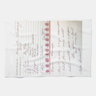 彼自身のhandwritのパパのビスケットおよびグレービーのレシピ キッチンタオル