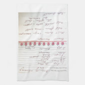 彼自身のhandwritのパパのビスケットおよびグレービーのレシピ キッチンタオル (縦)