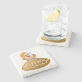 彼離れは皮肉なユーモア侮辱の愚か者 ストーンコースター (横)