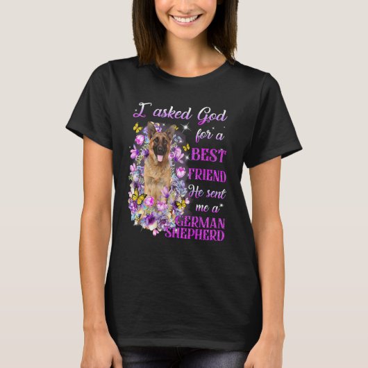 彼頼が私のドイツ人を最高の遣わしてくれたのは神だ Tシャツ (正面)