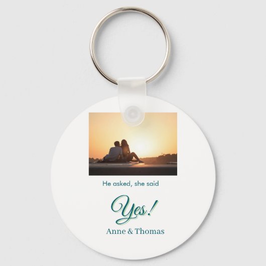 彼頼は彼女はyes写真の青婚約した緑と言った キーホルダー (正面)