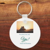 彼頼は彼女はyes写真の青婚約した緑と言った キーホルダー (正面)