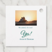 彼頼は彼女はyes写真の青婚約した緑と言った フェイバータグ (裏面)