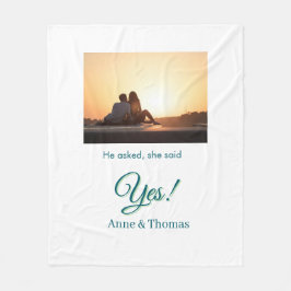 彼頼は彼女はyes写真の青婚約した緑と言った フリースブランケット