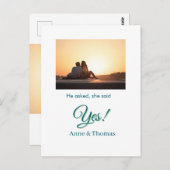 彼頼は彼女はyes写真の青婚約した緑と言った ポストカード (正面/裏面)