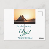 彼頼は彼女はyes写真の青婚約した緑と言った ポストカード (裏面)