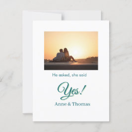 彼頼は彼女はyes写真の青婚約した緑と言った ポストカード