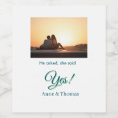 彼頼は彼女はyes写真の青婚約した緑と言った ワインラベル (シングルラベル)