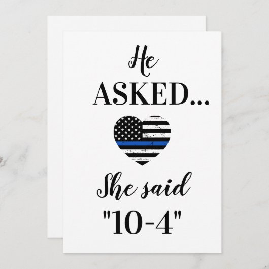 彼頼は10-4の法執行機関と結婚言った セーブザデート (正面/裏面)