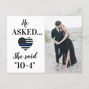 彼頼は10-4警察の写真を結婚言った 案内ポストカード