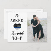 彼頼は10-4警察の写真を結婚言った 案内ポストカード (正面/裏面)