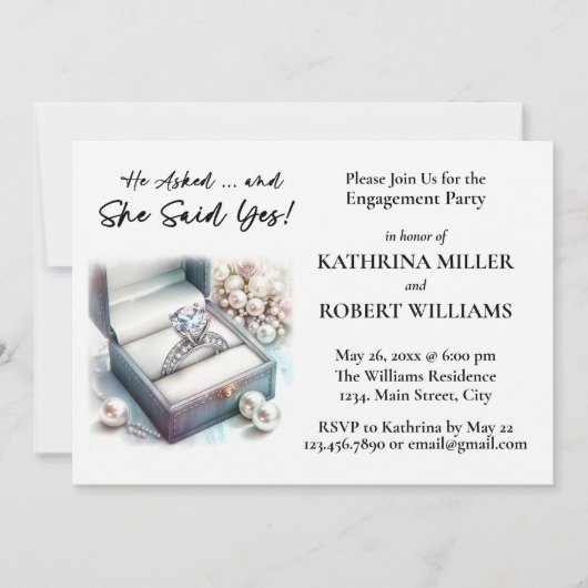 彼頼はYesだ！エレガント婚約パーティ 招待状 (正面)