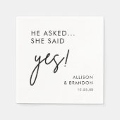 彼頼はYesモダン婚約パーティ スタンダードカクテルナプキン (正面)