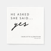 彼頼はYesモダン婚約パーティ スタンダードカクテルナプキン (正面)