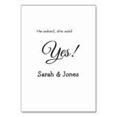 彼頼はyes婚約シンプルミニマルと テーブルナンバー (裏面)