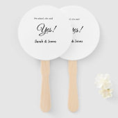 彼頼はyes婚約シンプルミニマルと ハンドファン (正面&裏面)