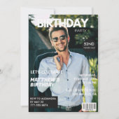 彼52歳の誕生日のためのモダンな雑誌の表紙 招待状 (正面)