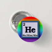 彼-周期表の個人的な性の代名詞ピン 缶バッジ (正面&裏面)