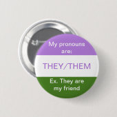 彼/彼らは、ボタンのジェンダークエアのフラグを発音する 缶バッジ (正面&裏面)