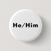 彼，彼ジェンダー代名詞Lgbtqプライド白黒 缶バッジ (正面)