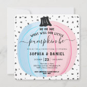 彼/彼女の小さなカボチャの性別がハロウィーンを暴露 招待状 (正面)