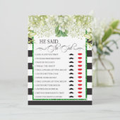 彼/彼女は言ったブライダルシャワーゲーム 招待状 (スタンド正面)