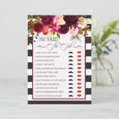 彼/彼女は言ったブライダルシャワーゲーム 招待状 (スタンド正面)