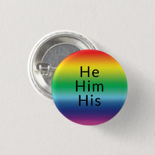 彼、彼、彼、彼の、発音Lgbtq Lgbtプライドレインボー 缶バッジ