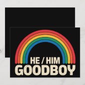 彼 彼 良い少年 虹 LGBTQ ゲイ プライド アライ 招待状 (正面/裏面)