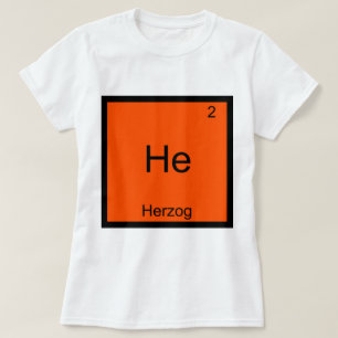 彼- Herzogおもしろいな化学要素の記号のTシャツ Tシャツ