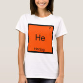 彼- Herzogおもしろいな化学要素の記号のTシャツ Tシャツ (正面)